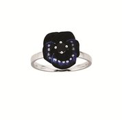 karen walker sapphire and enamel mini pansy ring