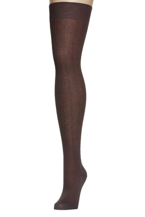 DC Rib Thigh Hi Sock, brown/beige