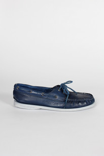 AO 2-Eye Washed Leather Boat Shoes, blue