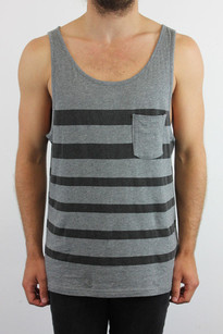 DAC Stripe Singlet - dark grey marle