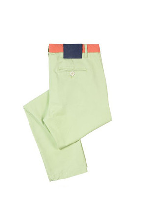 twill pants, apple green