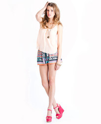 ladakh resort scarf print shorts