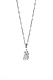 Peacock Charm Necklace, silver