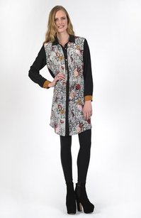 spectacle shirt dress in harlequin rose print