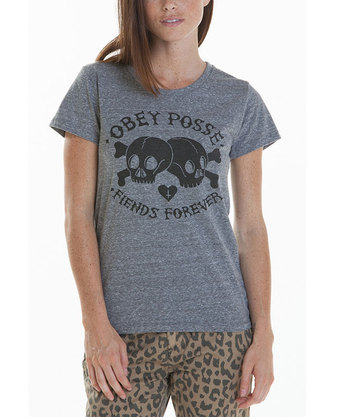 obey fiends forever tri blend tee - cashew