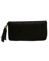 zabbana ciara wallet - black ink fur