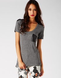 Wet Look Pocket Front Tee