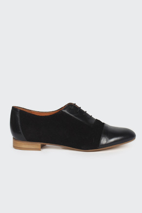 Elsie Shoe, black suede/leather