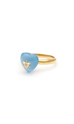 Happy little heart ring blue