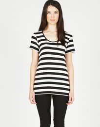 Striped Scoop Neck Tee