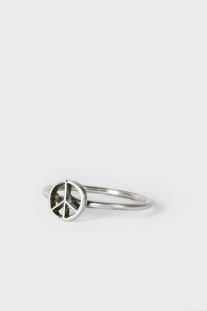 Peace Mini Stack Ring, silver plate