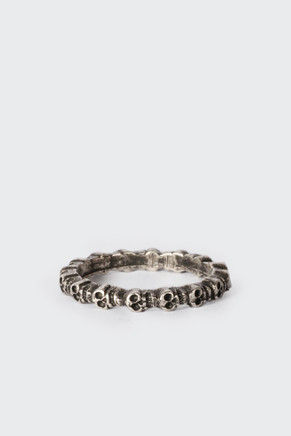 Eternity Skull Ring, silver plate