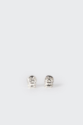 Skull Studs, silver plate