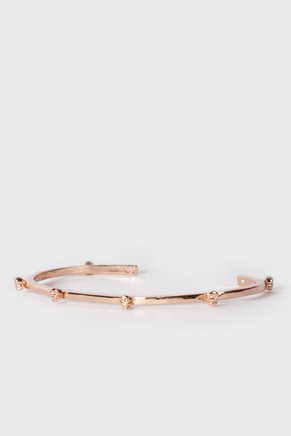 Tiny Skull Cuff, rose gold plate