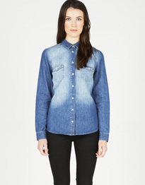 Faded-Look Denim Shirt