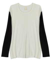 Long Sleeve Knit in White/Black - KJ by Kirrily Johnston