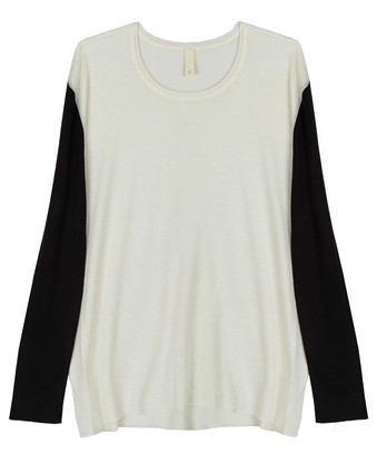 Long Sleeve Knit in White/Black - KJ by Kirrily Johnston