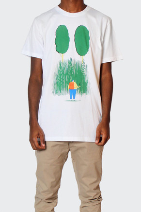 Small Man Big Bushes Tee, white