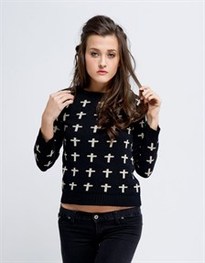 all about eve jumper cross knit in black