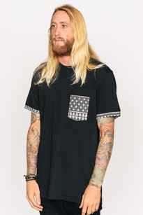 the afends emem specialty knit t-shirt in black
