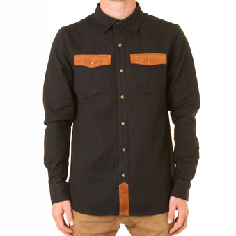 Mr Simple - Thomas Canvas Shirt - Black