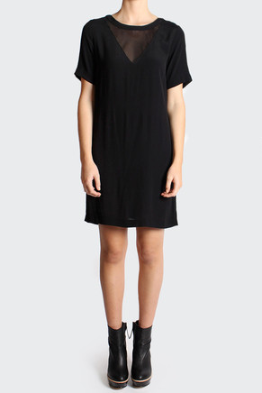 Mesh Tee Dress, black