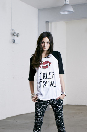 mad love creep it real raglan tee