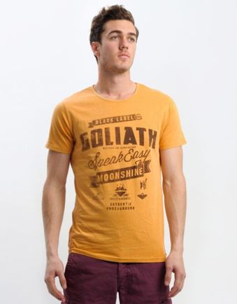 st goliath speak easy tee in buckskin orange