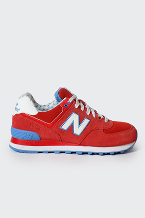 Womens 574 Yacht Club Sneaker (WL574YRD), red/light blue