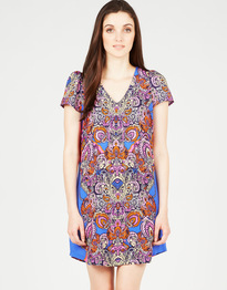 Print Cap Sleeve Dress