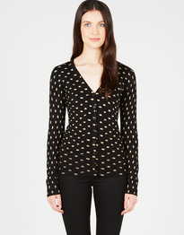 Spot Button Up Cardi