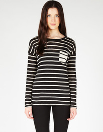 Contrast Stripe Linen Top