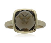 9ct yellow gold smokey quartz ring