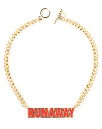 Side Runaway Pendant in Scarlet with Gold