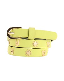 Critter Studded Leather Belt in Lime