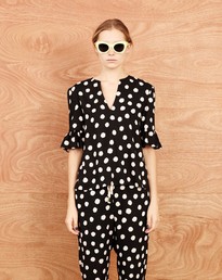 Peplum Sleeve Top in Paint Spot by Karen Walker