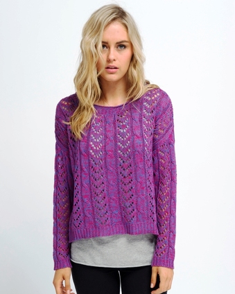 all about eve dainty knit jumper in pink purple