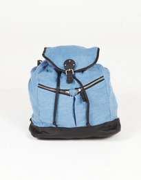 Denim PU Detail Backpack