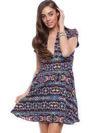 Jewelled Illusion Skater Dress