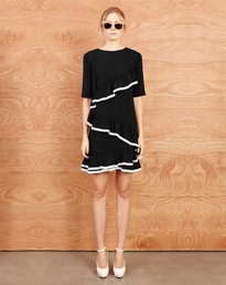 Slanting Frill Dress in Black by Karen Walker