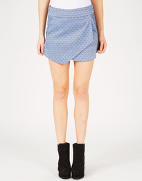 Textured Asymmetric Front Skirt