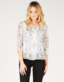 Fray Edge Chiffon Top