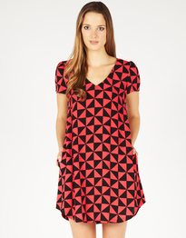 Triangle Printed Crepe Dress