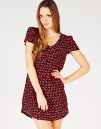 Crepe Cap Sleeve Dress