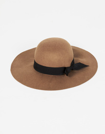 Contrast Bow Felt Hat