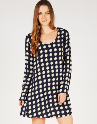 Daisy Print Crepe Dress