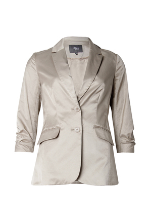 Metallic Tuck Sleeve Blazer