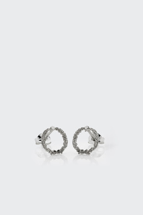 Wreath Stud Earrings, silver