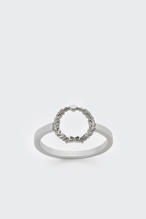 Wreath Stacker Ring, silver