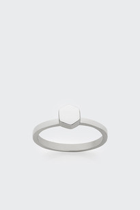 Hexagon Stacker Ring, silver
